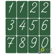 Набор магнитных карточек "Числительные" (цифры), фон зелёный - Оснащение школ и детских садов