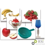 Набор предметных картинок "Фрукты, ягоды, орехи. Посуда" (48 штук, А4, с магнитами) - Оснащение школ и детских садов