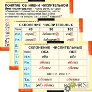 Комплект таблиц "Русский язык. Числительное и местоимения" (14 таблиц) - Оснащение школ и детских садов