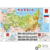 Учебная карта Россия на английском языке - Оснащение школ и детских садов